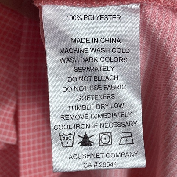 Footjoy Polo Shirt Mens Medium Pink Golfing Rugby Performance Logo Preppy Adult‎ - Picture 8 of 10